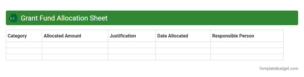 Grant Fund Allocation Sheet