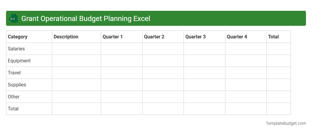 Grant Operational Budget Planning Excel