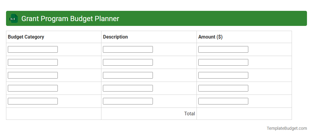 Grant Program Budget Planner
