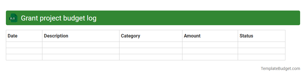Grant project budget log