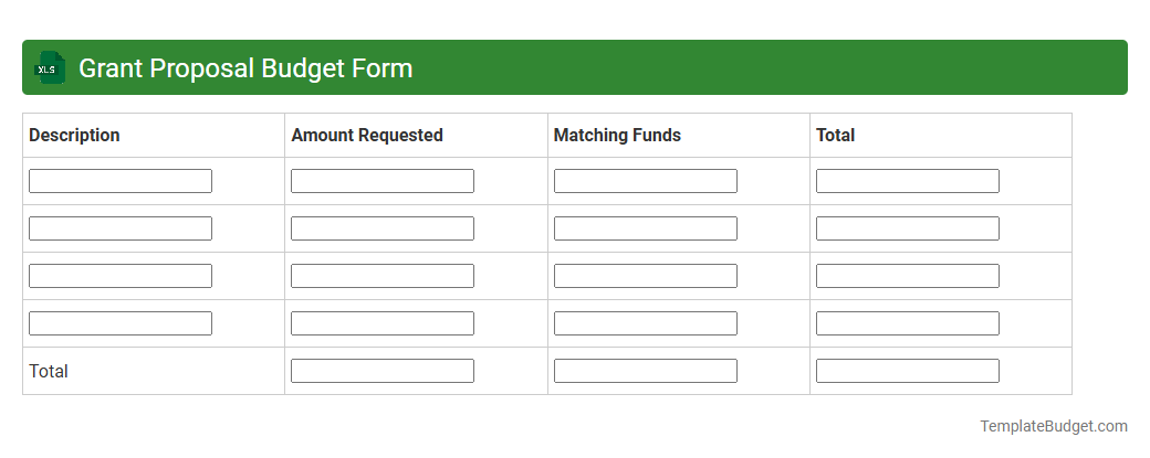 Grant Proposal Budget Form