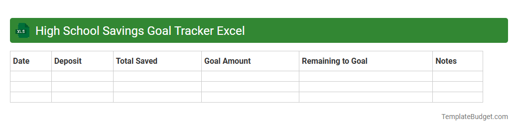 High School Savings Goal Tracker Excel