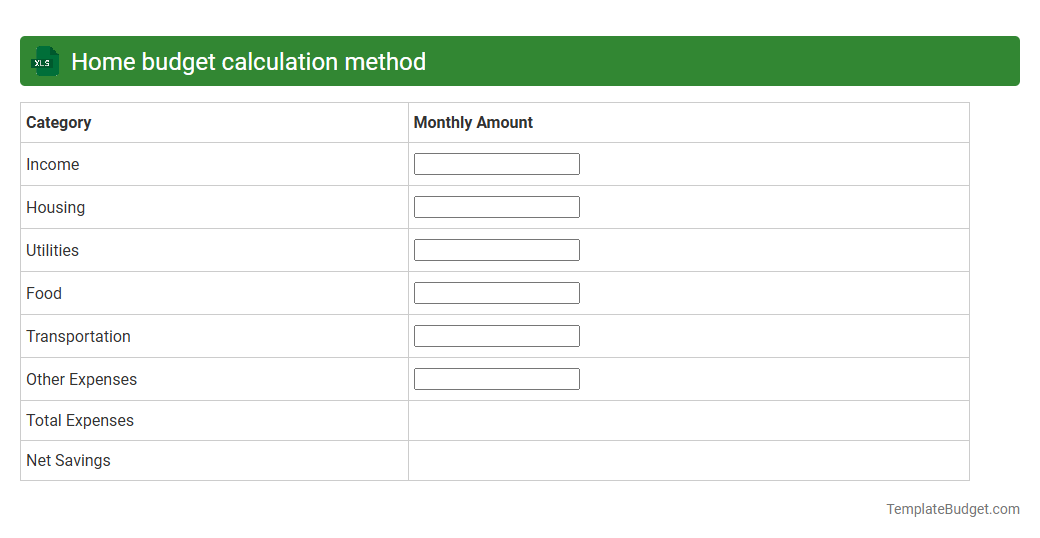 Home budget calculation method