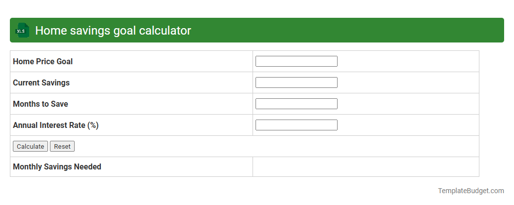 Home savings goal calculator