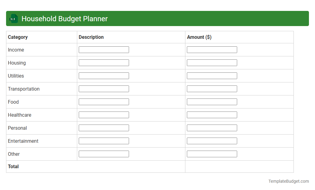 Household Budget Planner
