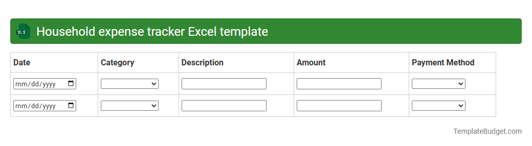 Household expense tracker Excel template