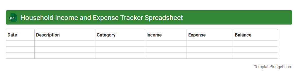 Household Income and Expense Tracker Spreadsheet