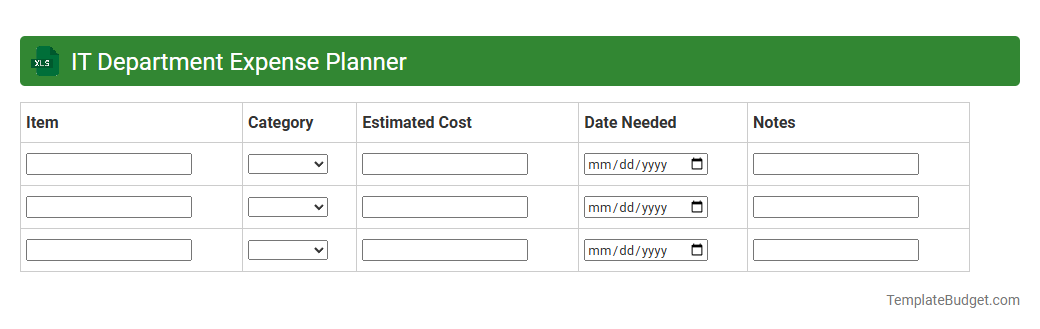 IT Department Expense Planner