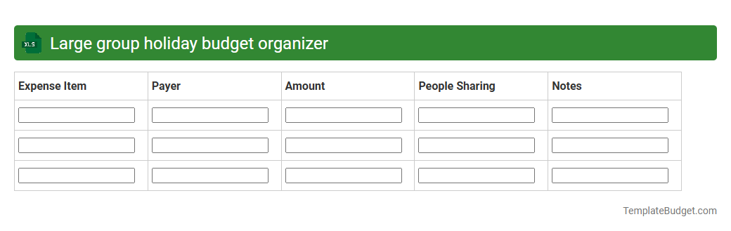 Large group holiday budget organizer