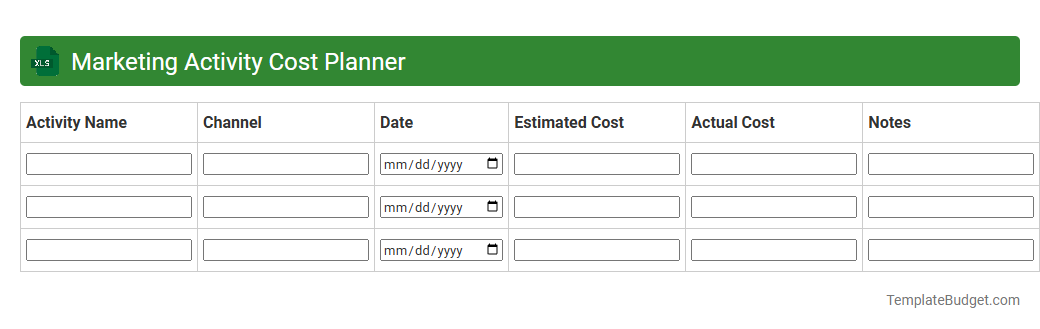 Marketing Activity Cost Planner