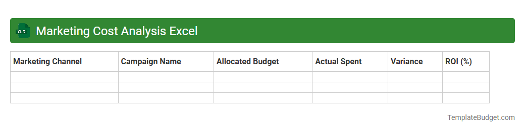 Marketing Cost Analysis Excel