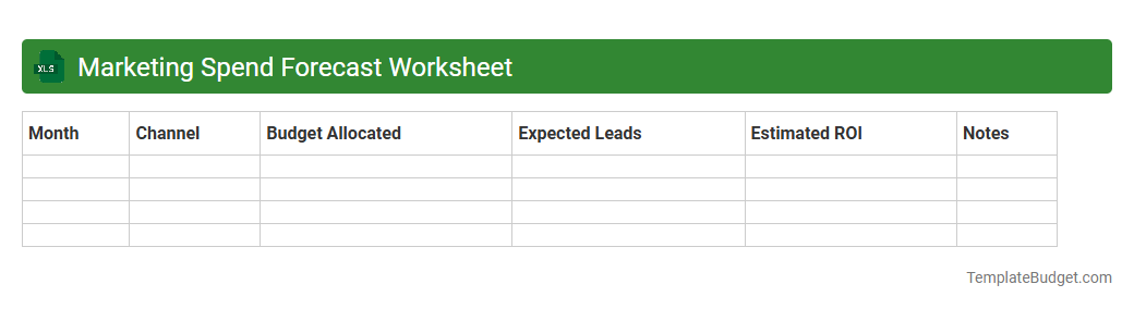 Marketing Spend Forecast Worksheet