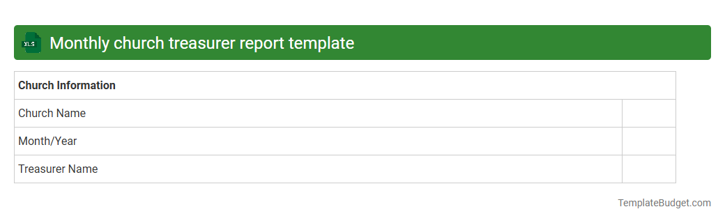 Monthly church treasurer report template