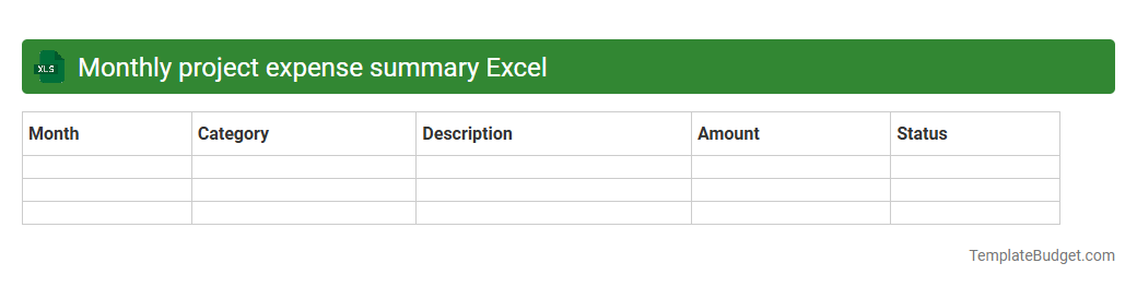 Monthly project expense summary Excel