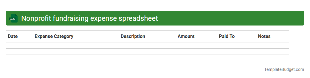 Nonprofit fundraising expense spreadsheet