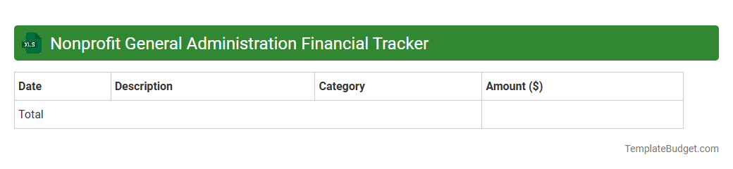 Nonprofit General Administration Financial Tracker