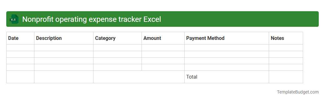 Nonprofit operating expense tracker Excel