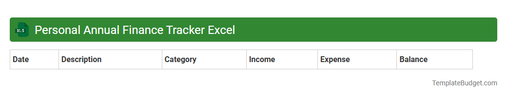 Personal Annual Finance Tracker Excel