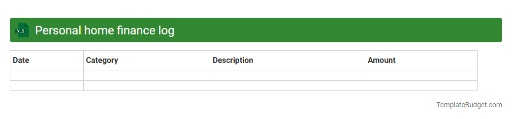 Personal home finance log