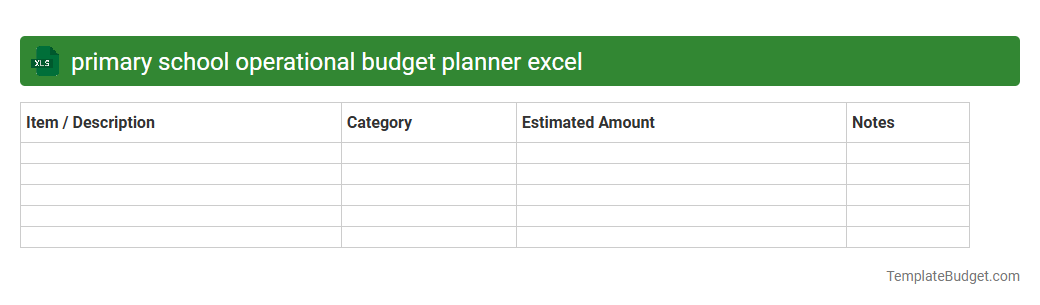 primary school operational budget planner excel