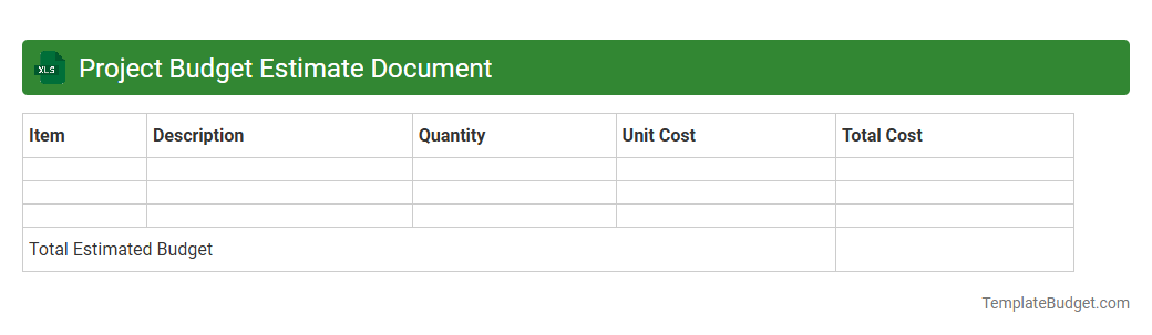 Project Budget Estimate Document