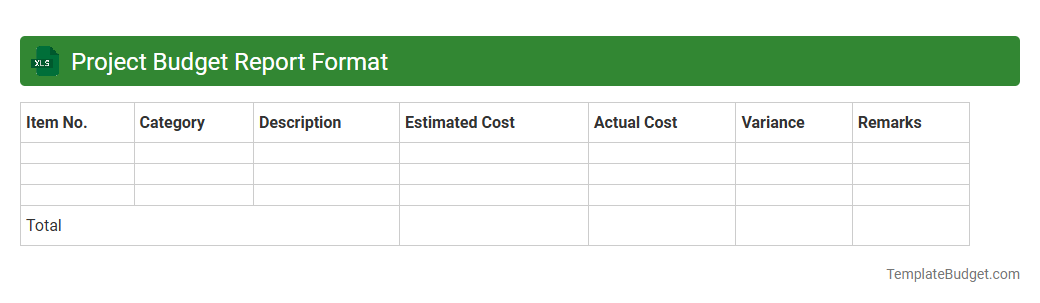 Project Budget Report Format