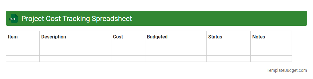 Project Cost Tracking Spreadsheet