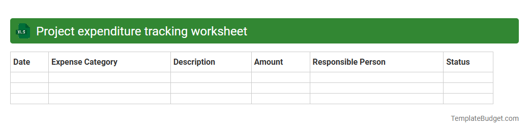Project expenditure tracking worksheet
