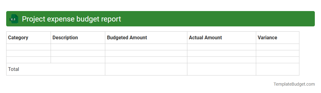 Project expense budget report
