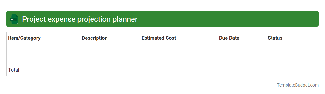Project expense projection planner