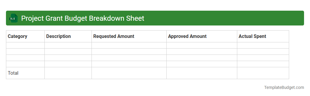 Project Grant Budget Breakdown Sheet