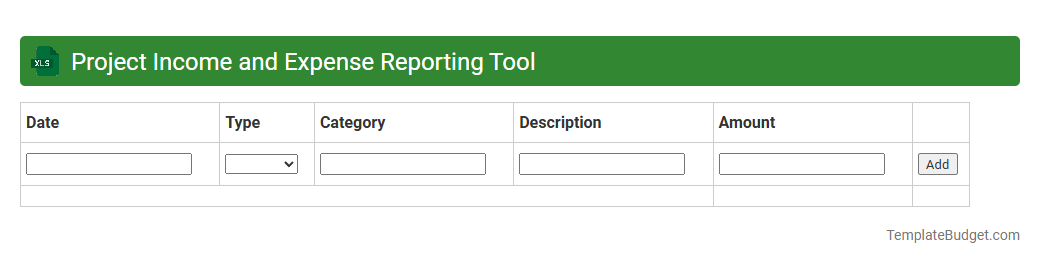 Project Income and Expense Reporting Tool