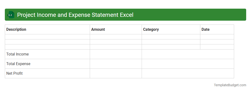 Project Income and Expense Statement Excel