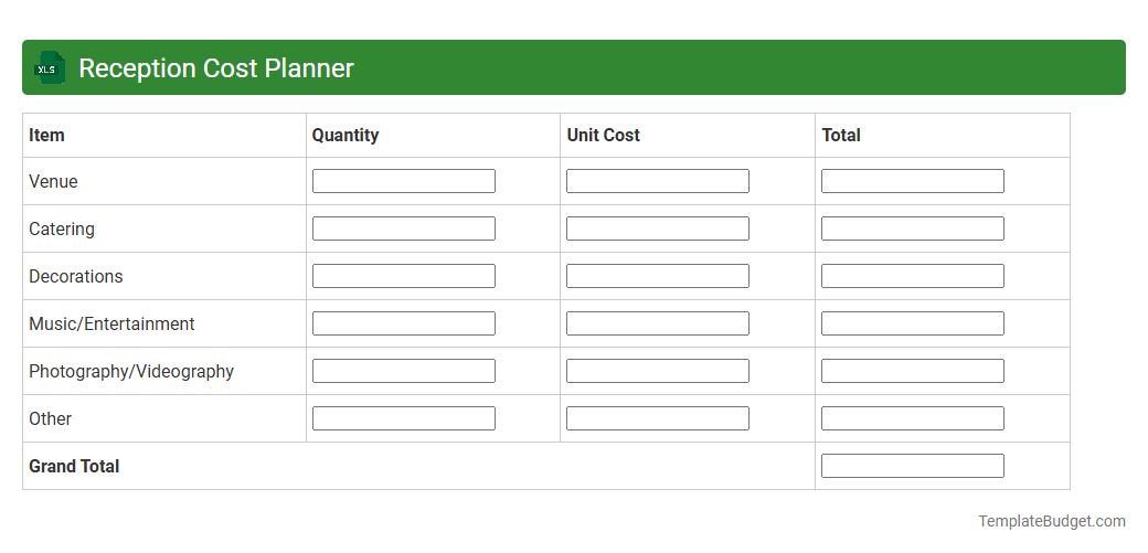 Reception Cost Planner
