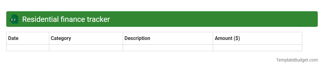 Residential finance tracker