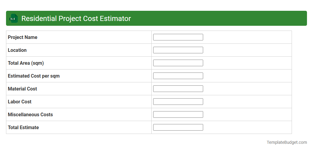 Residential Project Cost Estimator