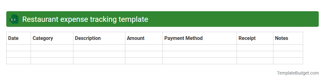 Restaurant expense tracking template