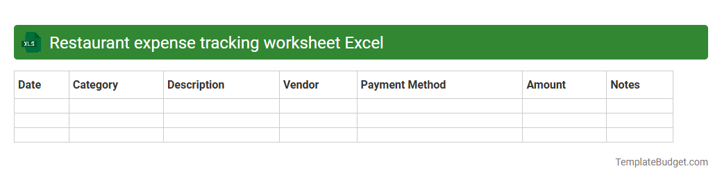 Restaurant expense tracking worksheet Excel