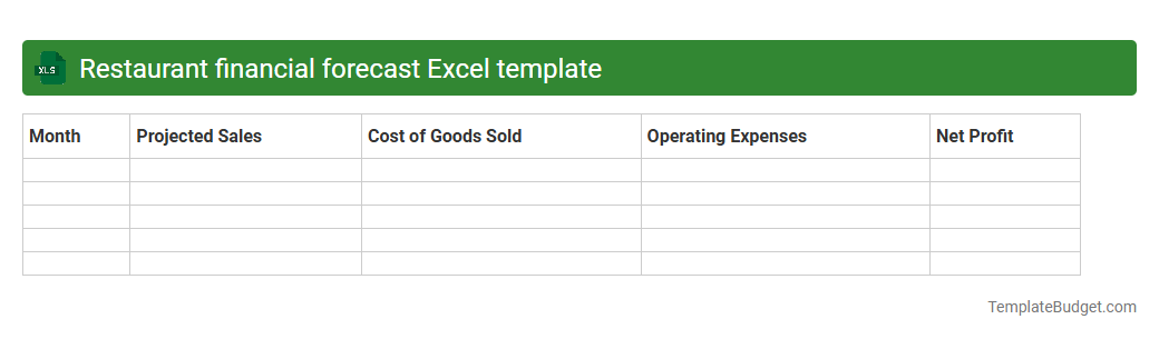 Restaurant financial forecast Excel template