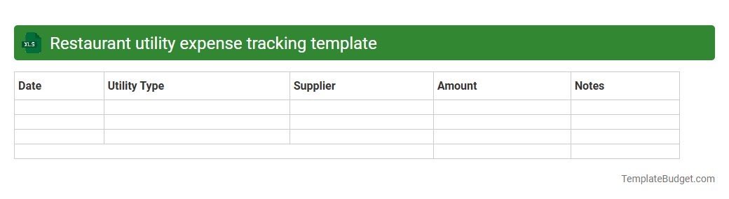 Restaurant utility expense tracking template