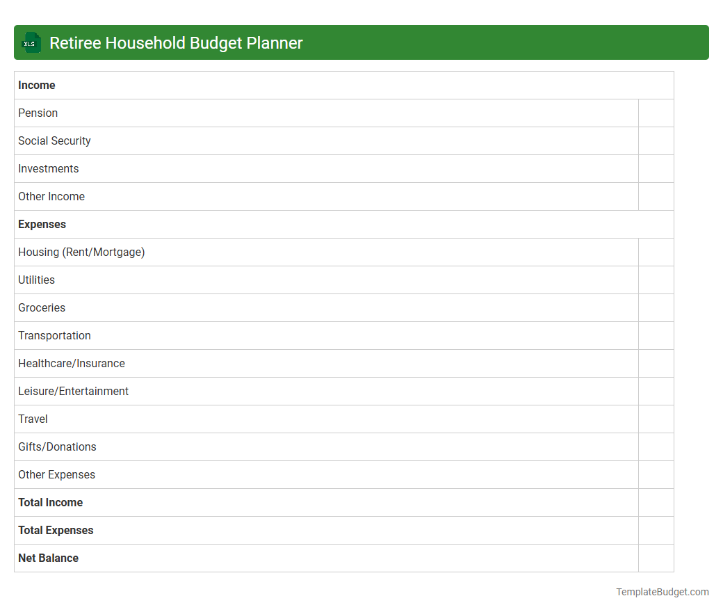 Retiree Household Budget Planner