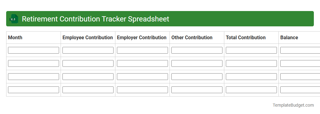 Retirement Contribution Tracker Spreadsheet