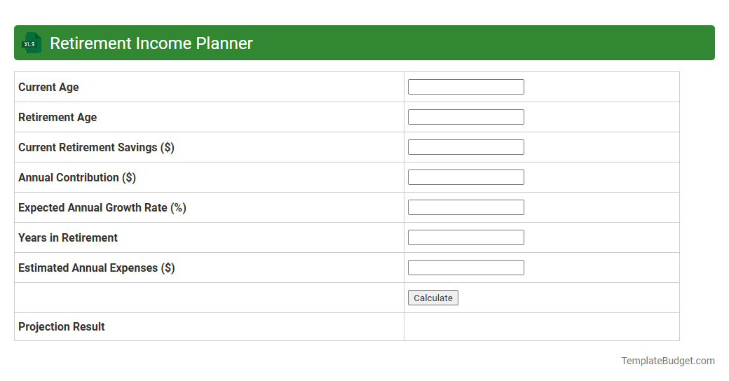 Retirement Income Planner