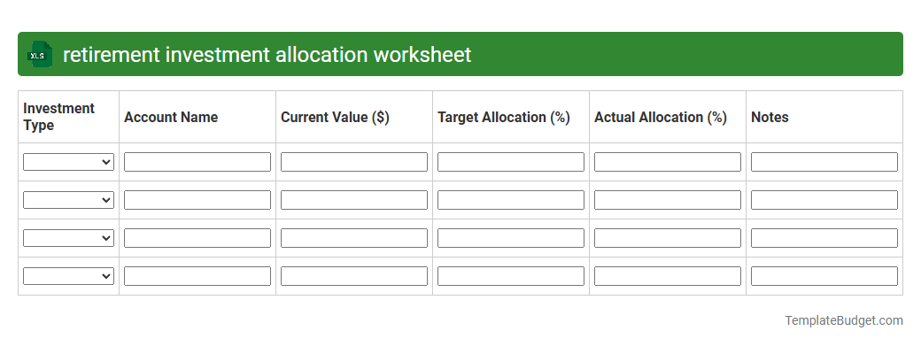 retirement investment allocation worksheet