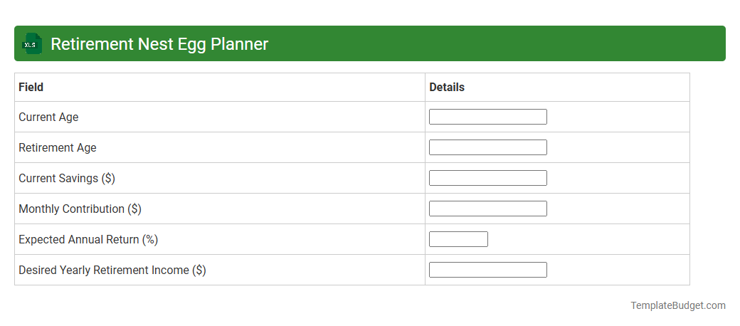 Retirement Nest Egg Planner