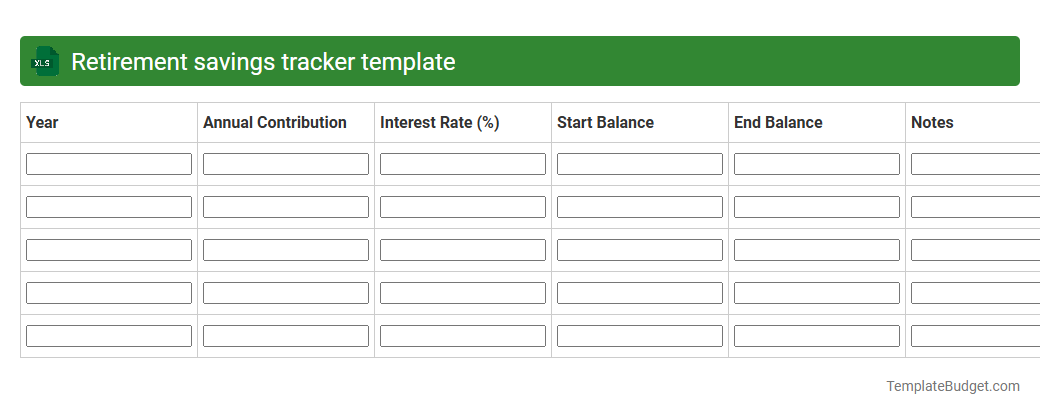 Retirement savings tracker template