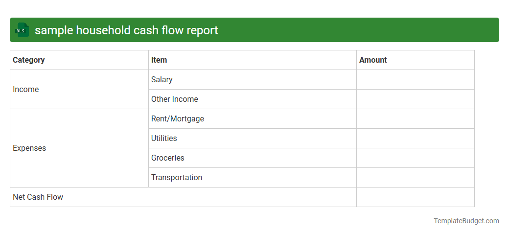 sample household cash flow report