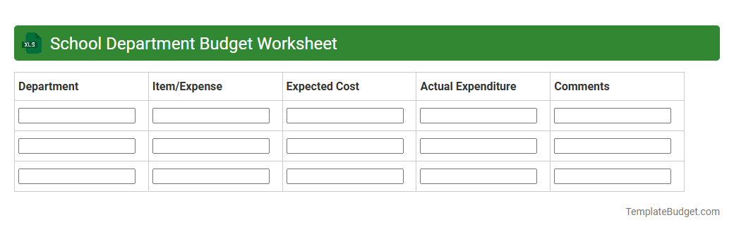 School Department Budget Worksheet
