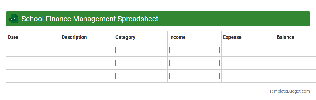 School Finance Management Spreadsheet