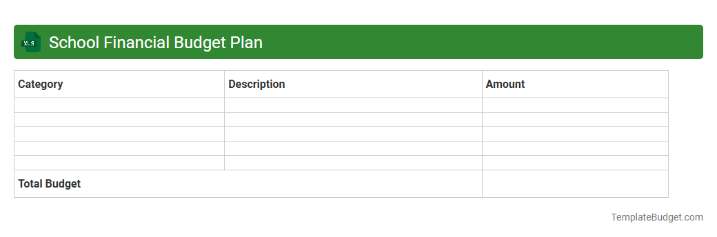 School Financial Budget Plan